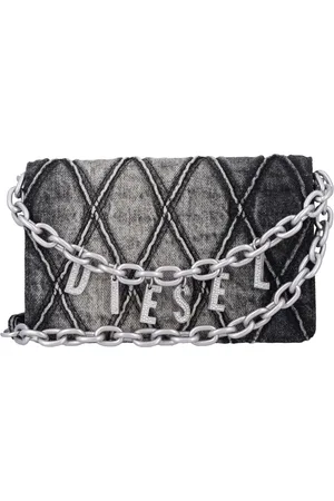 Diesel Handbags, female, , ONE SIZE, Black Washed Denim Handbag Charm-D