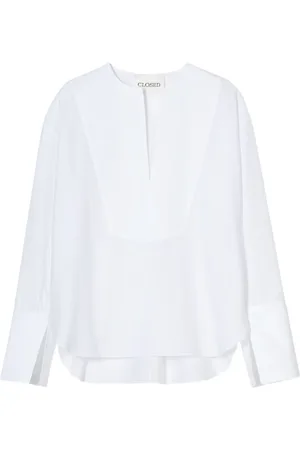 Closed V-Neck Shirt with Split Cuffs
