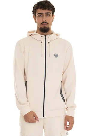 EA7 Zip-throughs, male, , L, Hooded Zip Sweatshirt with Contrast Profiles