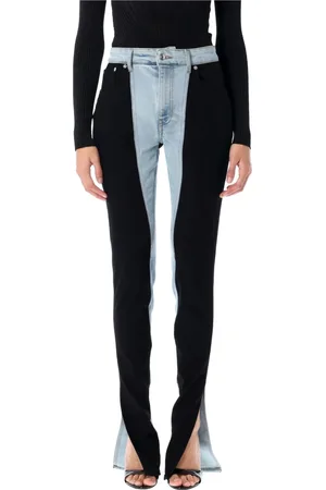 MUGLER Bi-color Skinny Jeans Tokyo Blue Black