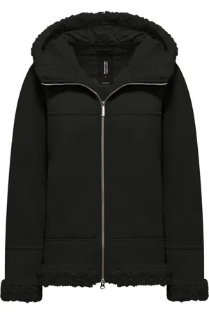 Bomboogie Leather Jackets, female, , XS, Hooded Eco-Fur Leather Jacket