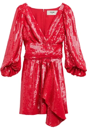 Céline Party Dresses, female, , S, Georgette Silk Wrap Dress