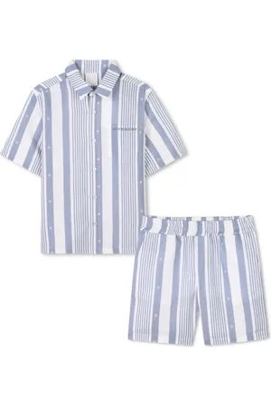 Givenchy Sport Sets, male, , 12 Y, White Striped Shirt and Shorts Set