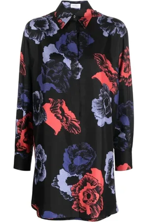 Salvatore Ferragamo Shirt Dresses, female, , M, Casual Black Long Sleeve Silk Shirt Dress