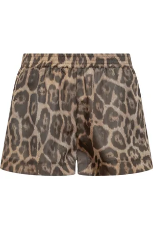 Stella McCartney Short Shorts, female, , XS, Leopard Print Drawstring Shorts