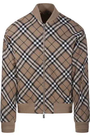 Burberry Bomber Jackets, male, , L, Checkered Bomber Jacket