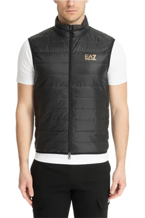 EA7 Plain Zip Vest with Logo Pockets
