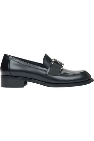 Estro Loafers, female, , 7 UK, Leather Penny Loafers with Decorative Buckle