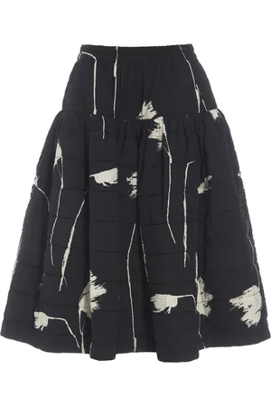 Bitte Kai Rand Quilted Midi Skirt with Feather Flower Print