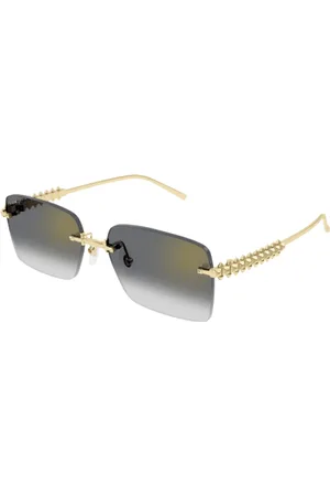 Cartier Sunglasses, unisex, , L, Gold Rimless Sunglasses Clash Style