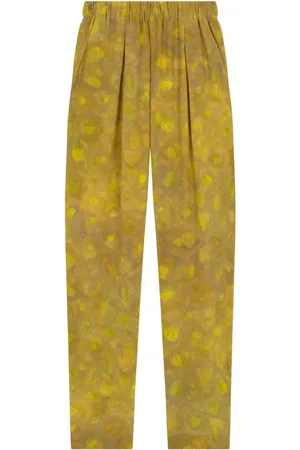 Cortana Tapered Trousers, female, , L, Silk Lime Print Trousers