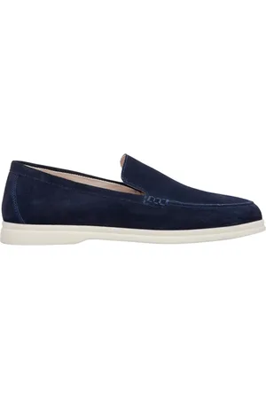 Estro Navy Velour Loafers