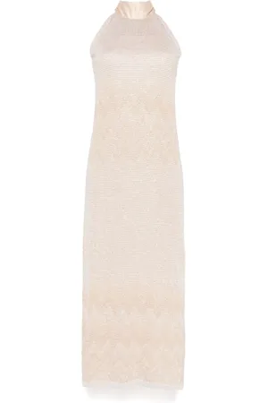 D.EXTERIOR Ivory Sleeveless Dress with Side Slit