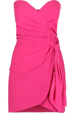 FEDERICA TOSI Silk Front Knot Off-Shoulder Dress