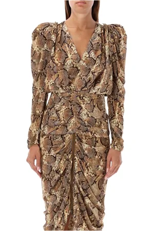 Isabel Marant Snake Print V-Neck Top Sand Aw24