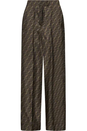Fendi Silk Twill Palazzo Trousers