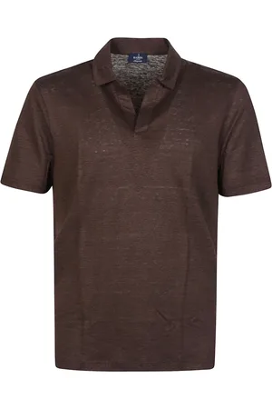 BARBA Linen Short Sleeve Polo Shirt