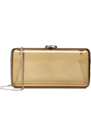 Gianvito Rossi Clutches, female, , ONE SIZE, Golden Vetra Clutch with Signature Closure