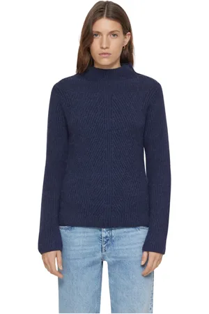 Closed Round-neck Knitwear, female, , L, Ribbed Fisherman Jumper
