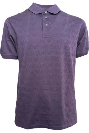 Emporio Armani Polo Shirts, male, , M, Short Sleeve Polo Shirt with All-Over Logo Lettering