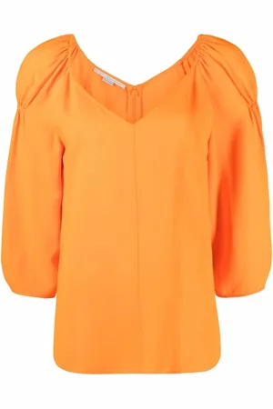 Stella McCartney Blouses, female, , 3XS, Cropped Puff-Sleeve Blouse