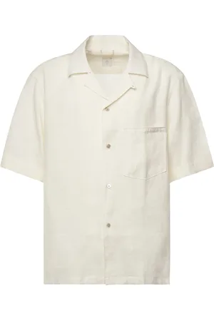 ELEVENTY Short Sleeve Shirts, male, , 2XL, Linen Short Sleeve Shirt
