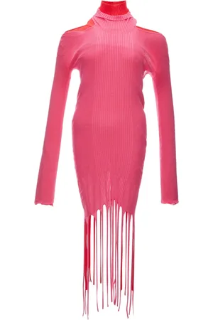 Bottega Veneta Knitted Dresses, female, , L, Fringed Long Dress