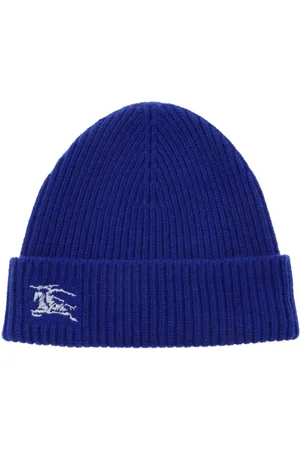 Burberry Beanies, male, , ONE SIZE, Embroidered Cashmere Beanie Hat