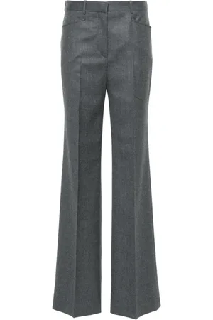 Tom Ford Wide Trousers, female, , S, Grey Wool Tailored Trousers Flared Hem