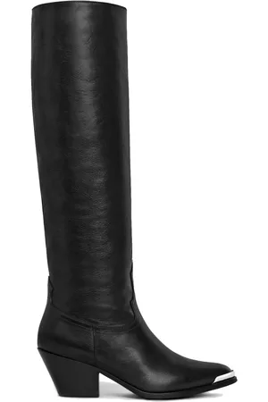 Céline Cowboy Boots, female, , 3 UK, Western Leather Boots with Metal Hardware