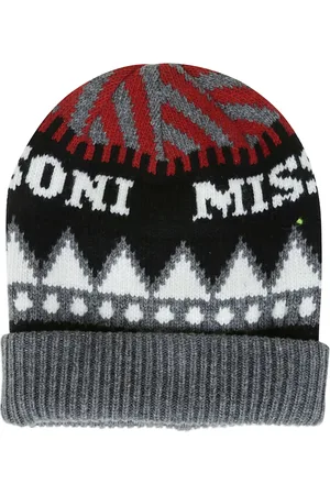 Missoni Beanies, male, , ONE SIZE, Stylish Black Grey Beanie Hat