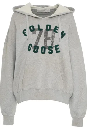 Golden Goose Hoodies, female, , S, Grey V-Neck Hoodie Sweatshirt