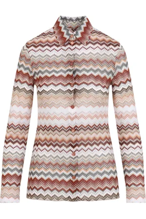 Missoni Shirts, female, , S, Chevron Long Sleeve Shirt Multibrown