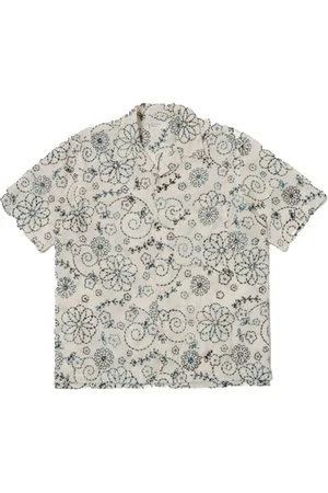 Universal Works Short Sleeve Shirts, male, , L, Ecru Camp Shirt