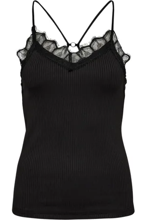 Co`Couture Sleeveless Tops, female, , S, Rib Lace Tank Top
