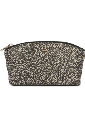 Borbonese Clutches, female, , ONE SIZE, Printed Fabric Clutch with Leather Details