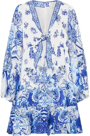 Camilla Patterned Mini Dress with Tie