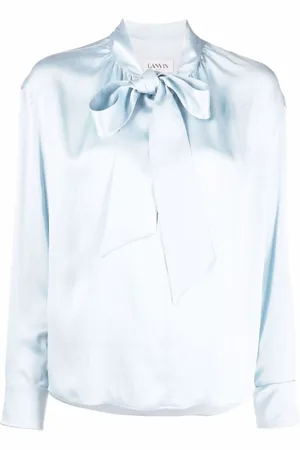 Lanvin Blouses, female, , M, Silk Blouse with Ribbon Fastening