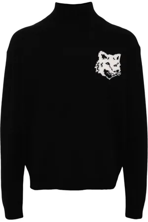 Maison Kitsuné Turtlenecks, male, , XL, Fox Head Intarsia Jumper