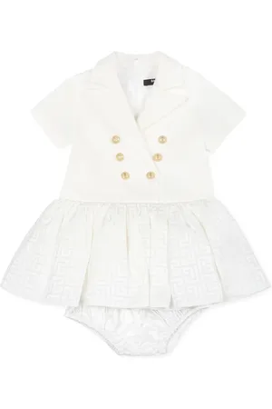 Balmain Dresses, female, , 18 M, Elegant Ivory Dress with Matching Culottes