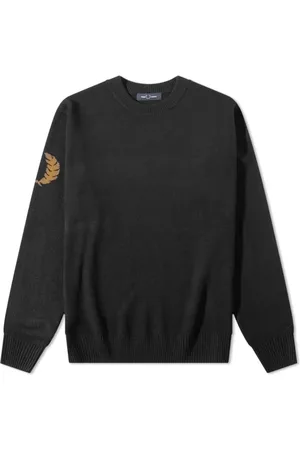 Fred Perry Sweatshirts, male, , XL, Graphic Print Round Crew Knit