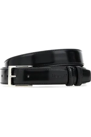 Hogan Belts, male, , ONE SIZE, Leather Belt Hammered Buckle