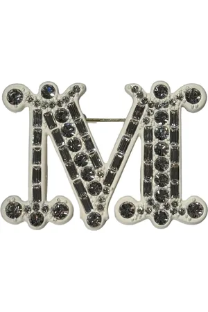 Max Mara Crystal Monogram Brooch
