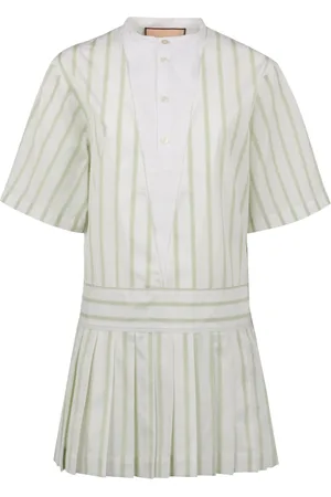 Plan C Short Dresses, female, , XS, Striped Cotton Mini-Dress