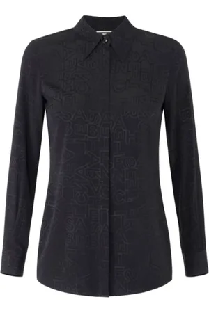 Elisabetta Franchi Shirts, female, , 2XL, Georgette Jacquard Lettering Shirt