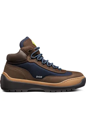 Dior Lace-up Boots, male, , 6 UK, Leather and Canvas Lace-up Boots