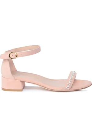 Stuart Weitzman High Heel Sandals, female, , 8 UK, Nudistjune Demipearl Low-Heel Sandals