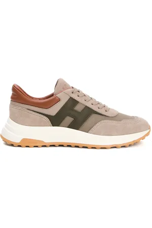Hogan Sneakers, male, , 5 UK, Beige Trainers with Mesh Inserts