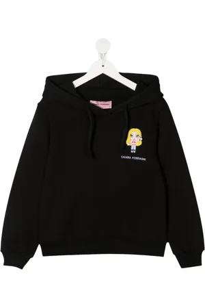 Chiara Ferragni Sweatshirts, unisex, , 8 Y, Doll-Embroidered Cotton Hoodie