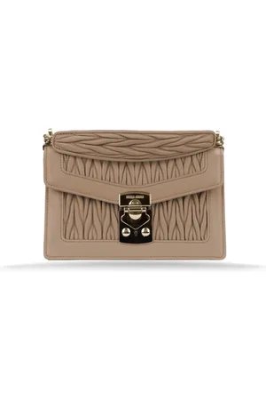 Miu Miu Leather Shoulder Bag with Snap Closure